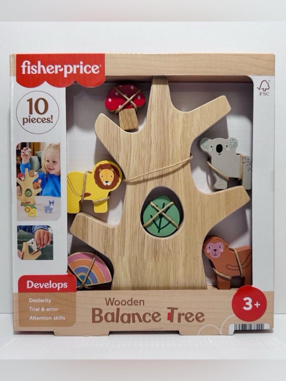 🆕 Fisher Price Wooden Balance Tree Stacking Activity Toy Development Play 10 PCS - Picture 8 of 8